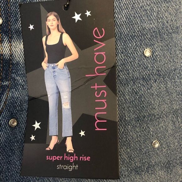 NWT SIMPLE SOCIETY Super High Rise Straight Buttonfly Jeans Size 7/28 - Picture 6 of 15